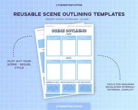 Scene Planning Template for Novel Writing Outline Your Scene - Etsy