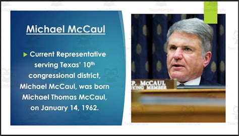 U.S. Representative Michael McCaul (TX - 10th) BIO PPT by Teach Simple