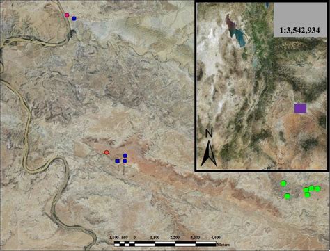 5.1: Ten Mile Graben study area. Bue circles are tufa terraces, green ...