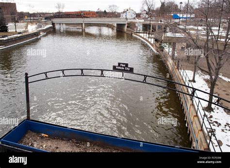 The Flint River in Downtown Flint, Michigan, USA Stock Photo - Alamy