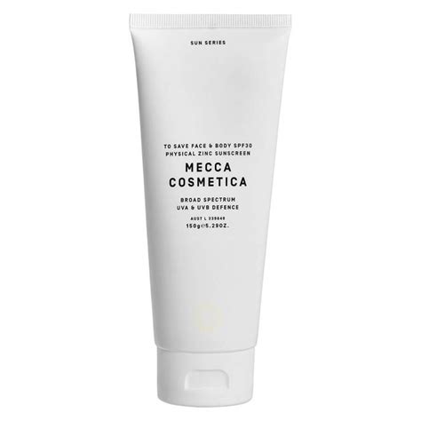 To Save Face & Body SPF30 Physical Zinc Sunscreen - Mecca Cosmetica | MECCA in 2021 | Zinc ...