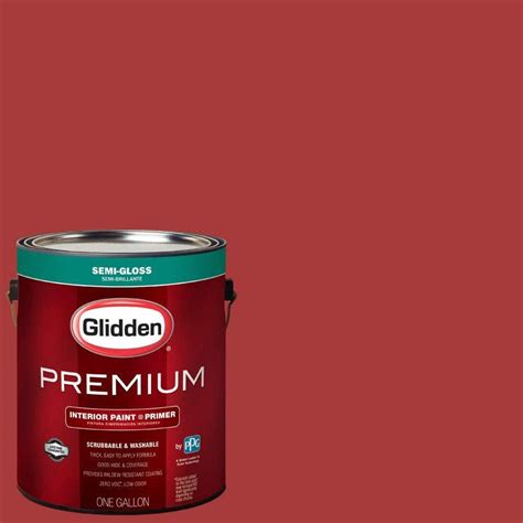 Glidden Premium 1 gal. #HDGR53D Crimson Red Semi-Gloss Interior Paint with Primer-HDGR53DP-01SN ...