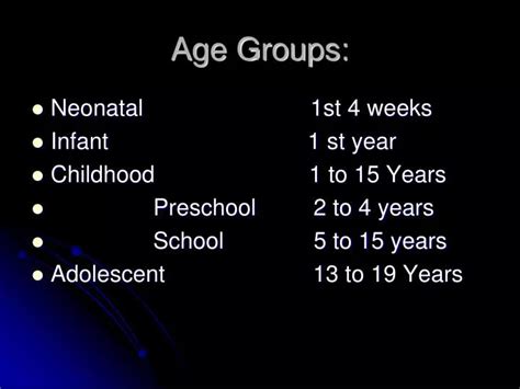 PPT - Age Groups: PowerPoint Presentation, free download - ID:2805278