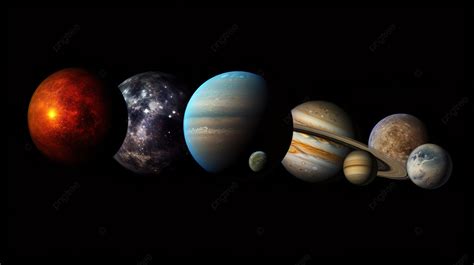 Nine Planets In Space With Planets That Have Names Background, Space ...