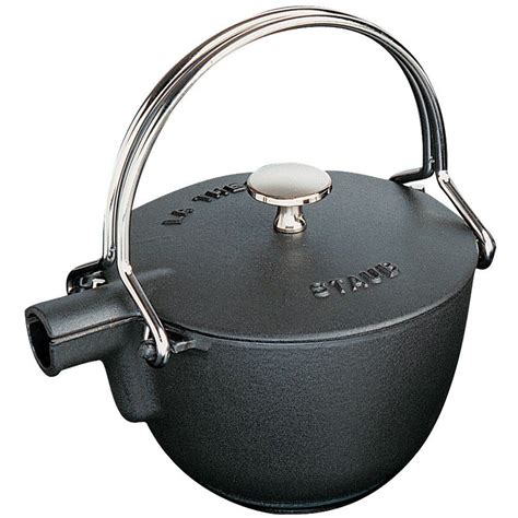 Amazon.com: Staub 1 Quart Round Teapot, Black: Staub Tea Kettle: Kitchen & Dining Cast Iron ...