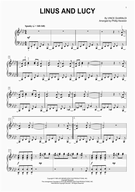 Linus and Lucy Piano Sheet Music | OnlinePianist