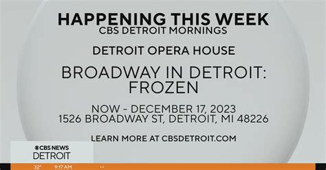 Broadway in Detroit presents "Frozen" at the Detroit Opera House - CBS ...