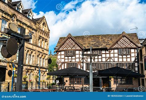 Traditional Half-timbered House in Manchester, England Editorial Stock Image - Image of blue ...