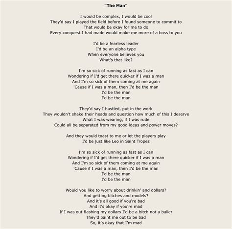 Taylor Swift The Man Lyrics - NancySpitzer