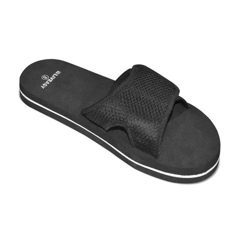 Buy LIVEASY ESSENTIALS MEN'S DIABETIC & ORTHOPEDIC VELCRO SLIPPERS - BLACK - SIZE UK 10 Online ...