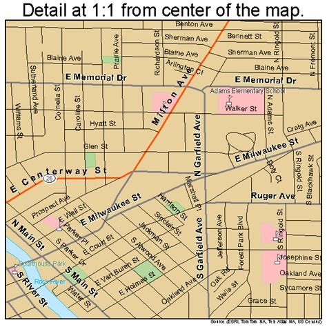 Janesville Wisconsin Street Map 5537825