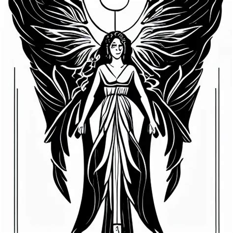 KREA - biblically acurate angel, ophanim, thin linework, tattoo style ...