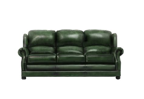 Hunter Green Leather Couch - Odditieszone