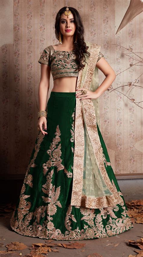 Indian Dress Green Color Bridal Lehenga 603