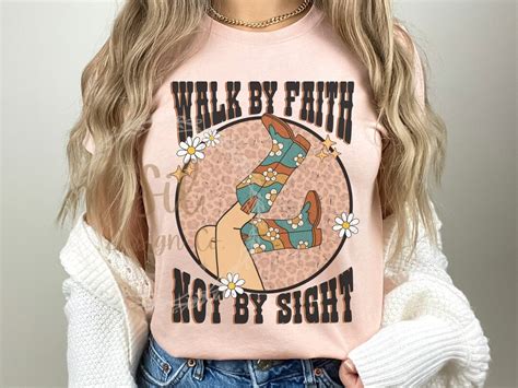 Western Christian Sublimation Designs, Walk by Faith Png Design ...