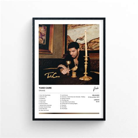 Drake - Take Care Framed Poster Print | Polaroid Style | Album Cover A ...