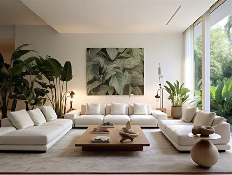 Premium AI Image | Modern living room minimalist with plant