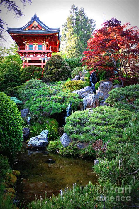 Japanese Garden With Pagoda And Pond Photograph by Carol Groenen