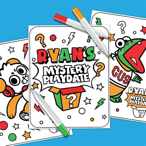 Ryan Mystery Playdate Coloring Pages - BentleynLove