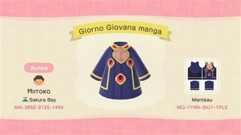 I made a Giorno Giovanna outfit ! : AnimalCrossing