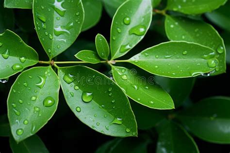 Raindrops on a Green Leaves, Background Wallpaper Stock Photo - Image ...