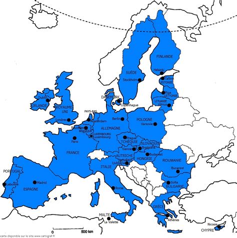 Carte De Leurope Et Ses Capitales