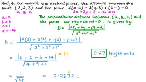 Question Video: Finding the Distance between a Point and a Plane | Nagwa