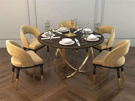 3D Modern Dining Table and Chair 2 | CGTrader