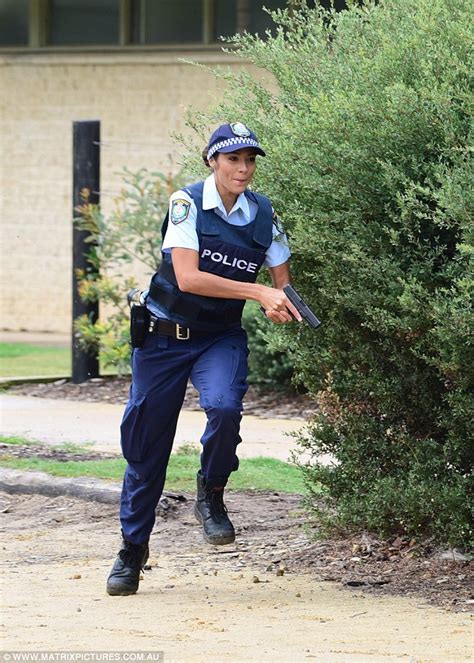 Pia Miller films Home and Away arrest scene in uniform | Daily Mail Online