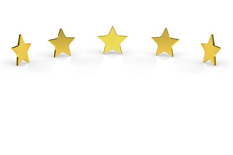 Five Golden Stars On White Background by Bjorn Holland