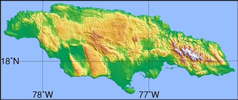 Map of jamaica showing mountains - Map of jamaica showing mountains plains and valleys ...