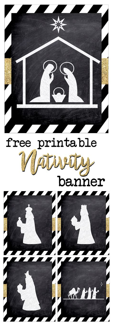 Christmas Nativity Banner Free Printable - Paper Trail Design