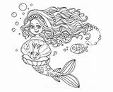 Coloriage Sirène Très Mignonne  Télécharger Et Imprimer Gratuit Sur sketch template