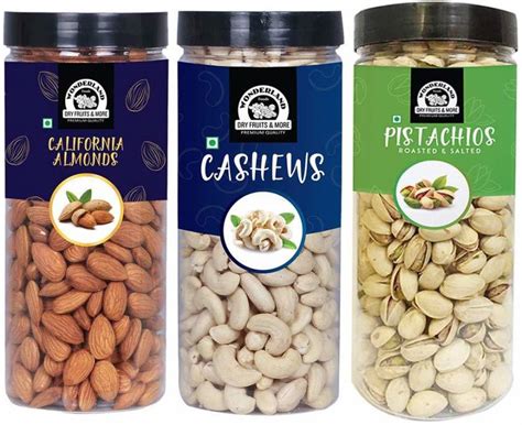 WONDERLAND Foods Premium Quality Dry Fruits Combo Pack Almonds, Cashews, Pistachios Price in ...