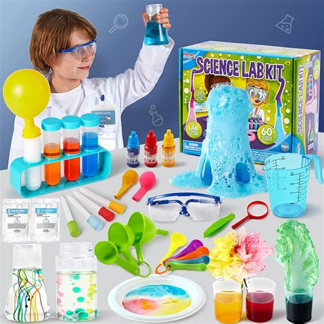 Klever Kits Science Lab Kit for Kids 60 Science Experiment Kit with Lab Coat Scientist Costume ...