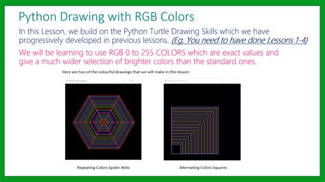 Python Turtle Graphics – Using RGB Colors – Passy World of ICT