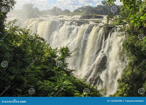 The Largest Waterfall in the World is Victoria. Stock Photo - Image of gorge, nature: 132383290