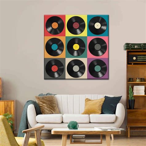 Vinyl Records Canvas Wall Art | Record wall decor, Wall vinyl decor, Vinyl record art ideas