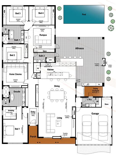 Floor Plan Friday: 4 bedroom, 3 bathroom with modern skillion roof