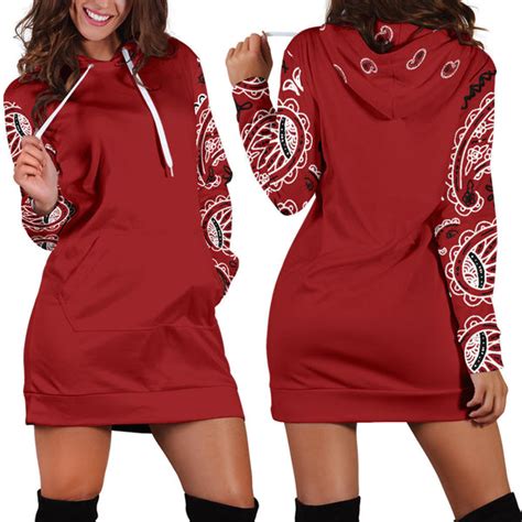 Classic Red Bandana Hoodie Dress | The Bandana Blanket Company