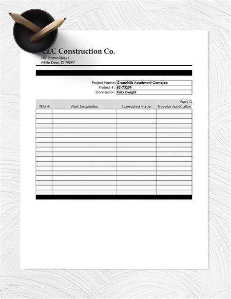 Construction Schedule Of Values Template - Free Printable Template