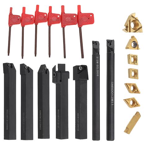 7pcs 12mm shank lathe boring bar turning tool holder set with carbide inserts Sale - Banggood.com