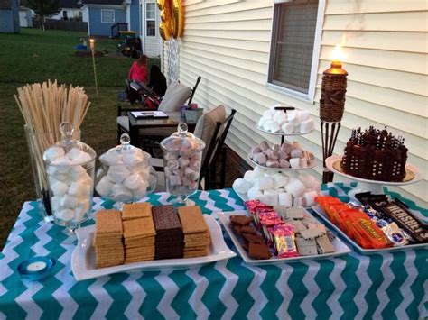 smores bar | Bonfire party, Backyard kids party, Smores party