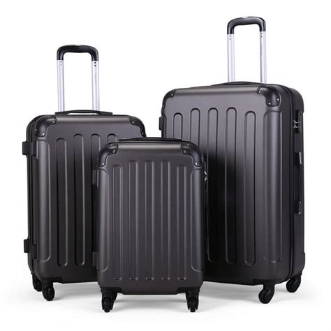 JAXPETY - Jaxpety 3 Piece Luggage Set Hard Shell Travel Trolley Rolling ...