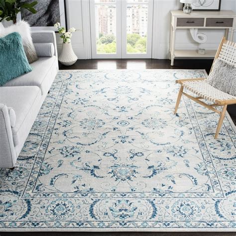 SAFAVIEH Brentwood Deirdre Floral Bordered Area Rug, Light Grey/Blue, 6' x 9' - Walmart.com ...