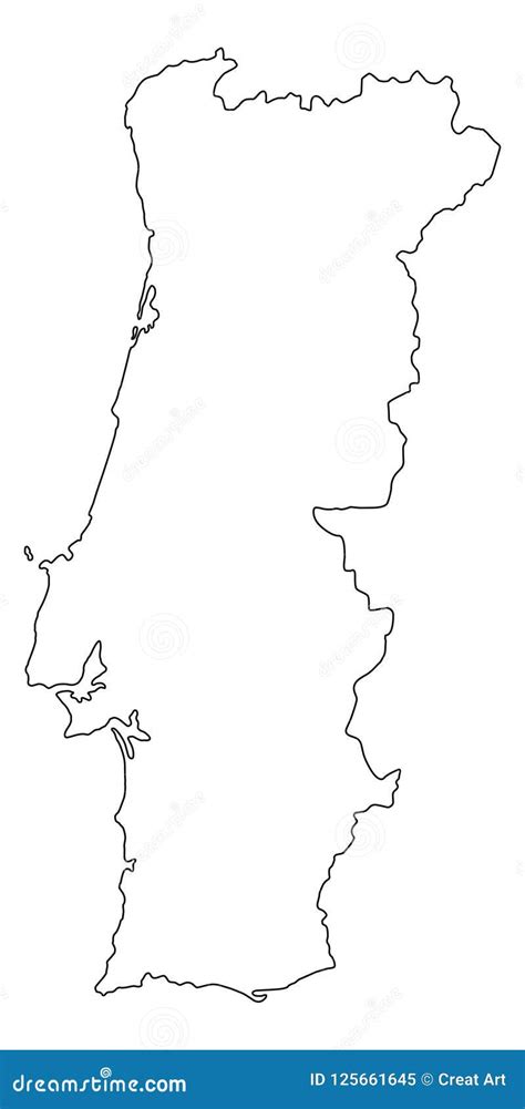 Portugal Map Outline Vector Illustration | CartoonDealer.com #125661645