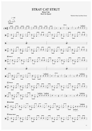 Stray Cats - Stray Cat Strut - Sheet Music For Drums