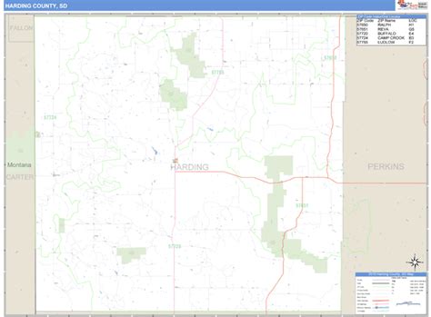 Harding County, South Dakota Zip Code Wall Map | Maps.com.com