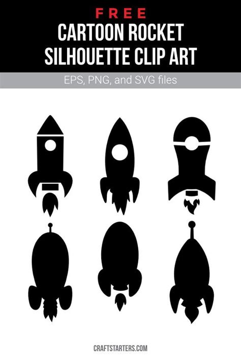 Free Cartoon Rocket Silhouette Clip Art