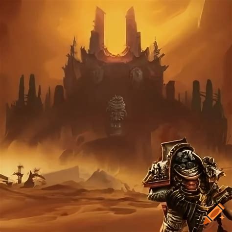 A barren desert with "warhammer 40k hive citiy" and " warhammer 40k ...